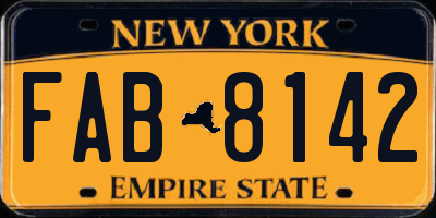 NY license plate FAB8142