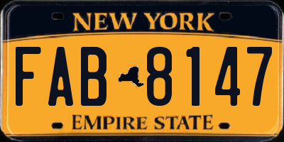 NY license plate FAB8147