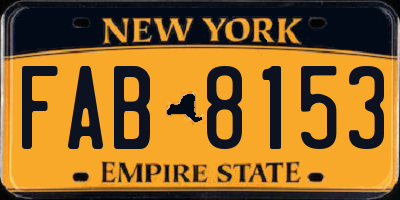NY license plate FAB8153