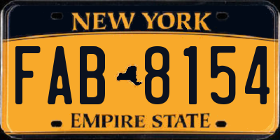 NY license plate FAB8154