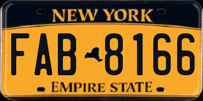 NY license plate FAB8166