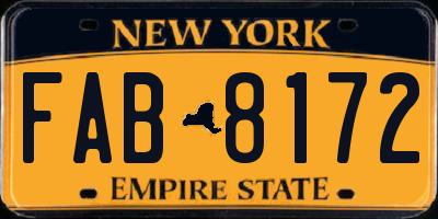 NY license plate FAB8172
