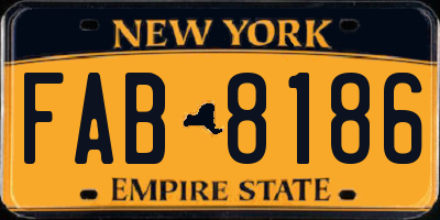 NY license plate FAB8186