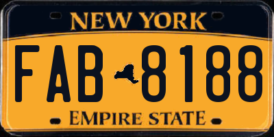 NY license plate FAB8188