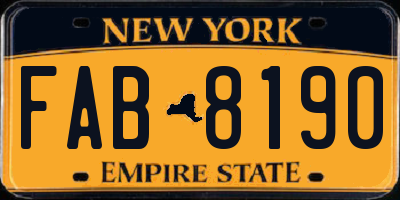 NY license plate FAB8190
