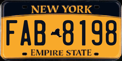 NY license plate FAB8198