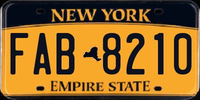 NY license plate FAB8210