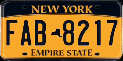 NY license plate FAB8217