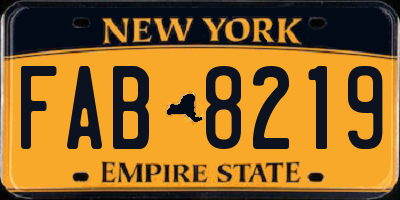 NY license plate FAB8219