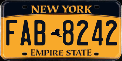 NY license plate FAB8242