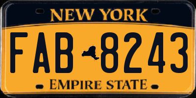 NY license plate FAB8243