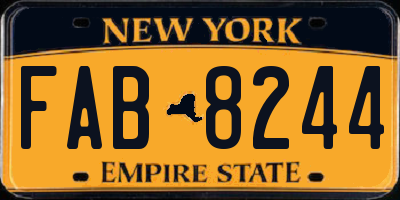 NY license plate FAB8244