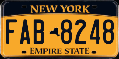 NY license plate FAB8248