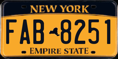 NY license plate FAB8251