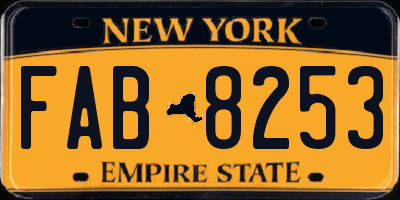NY license plate FAB8253