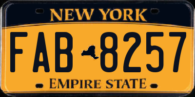 NY license plate FAB8257