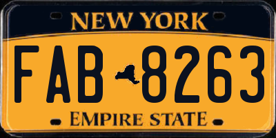 NY license plate FAB8263