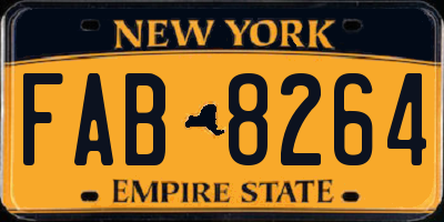 NY license plate FAB8264