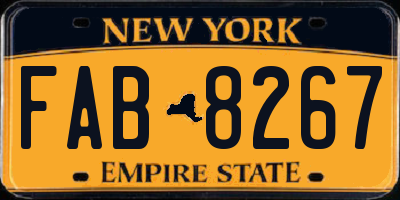NY license plate FAB8267