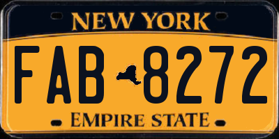 NY license plate FAB8272