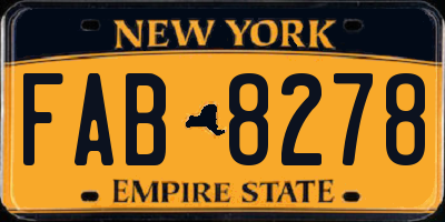 NY license plate FAB8278