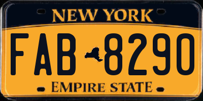 NY license plate FAB8290