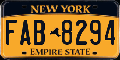 NY license plate FAB8294