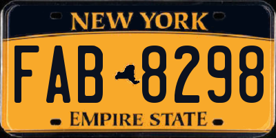 NY license plate FAB8298