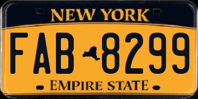 NY license plate FAB8299