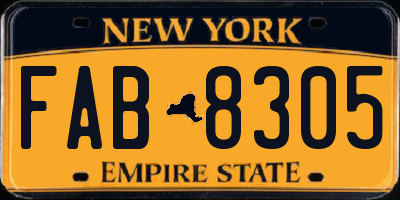 NY license plate FAB8305