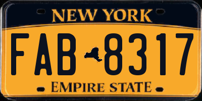 NY license plate FAB8317