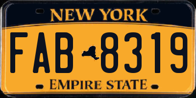 NY license plate FAB8319