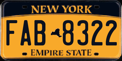 NY license plate FAB8322