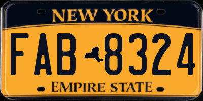NY license plate FAB8324