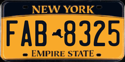 NY license plate FAB8325