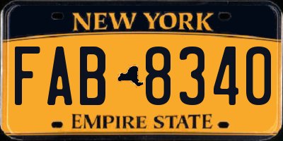 NY license plate FAB8340