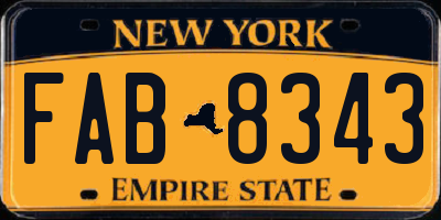 NY license plate FAB8343