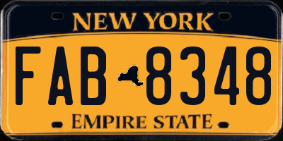 NY license plate FAB8348