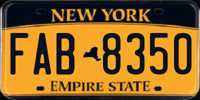 NY license plate FAB8350