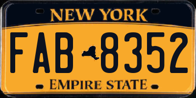 NY license plate FAB8352