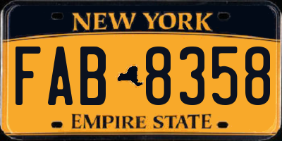 NY license plate FAB8358