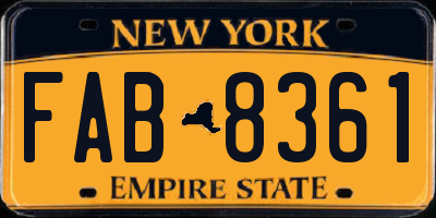 NY license plate FAB8361