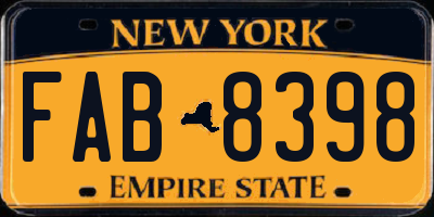 NY license plate FAB8398