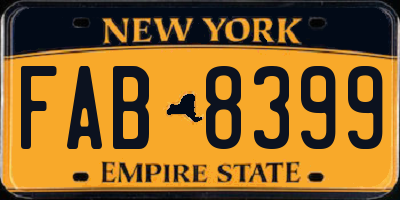 NY license plate FAB8399