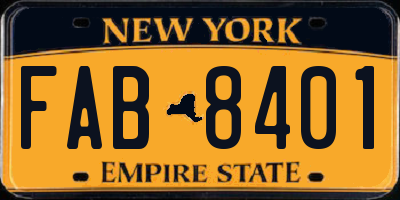 NY license plate FAB8401