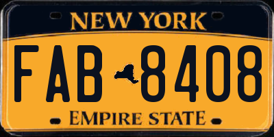 NY license plate FAB8408