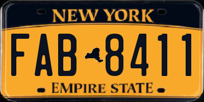 NY license plate FAB8411