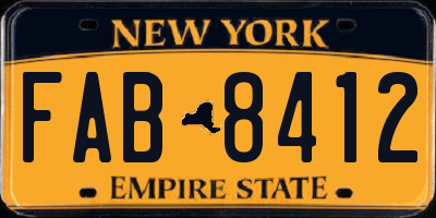 NY license plate FAB8412