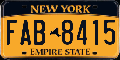 NY license plate FAB8415