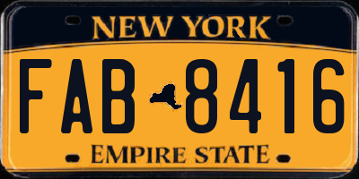 NY license plate FAB8416